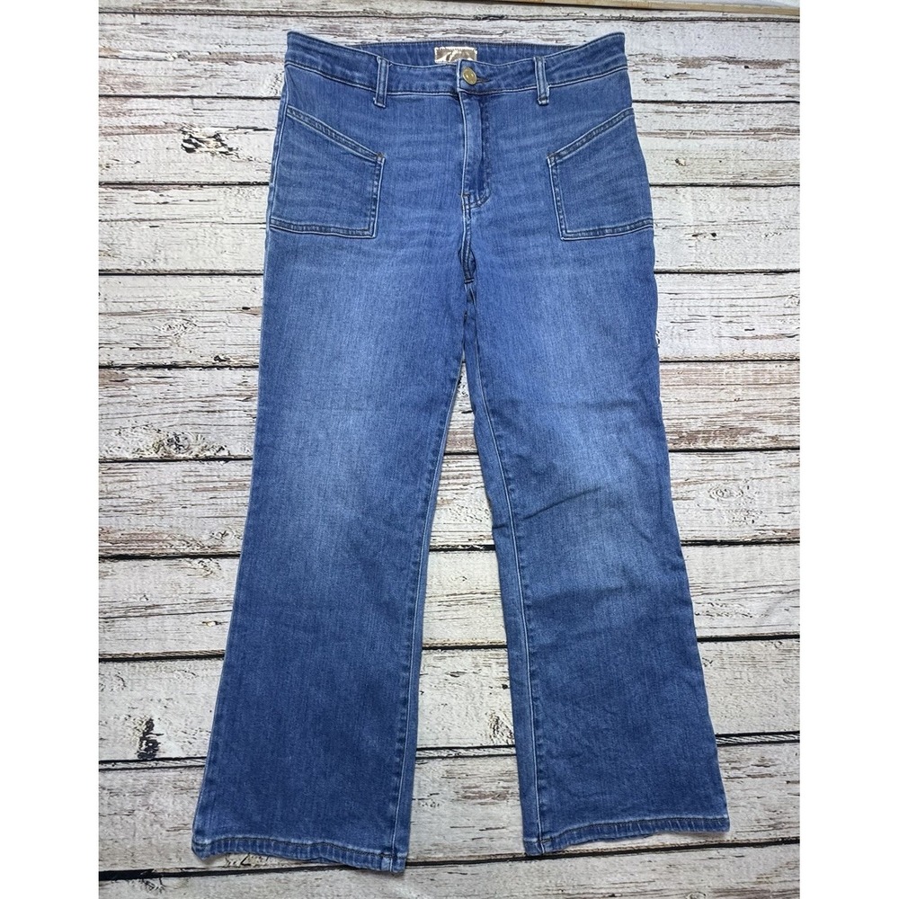 KUT from the Kloth Kelsey High Rise Ankle Flare Blue Jeans Size 10